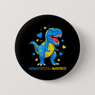 Down Right Awesome Dinosaur Down Syndrome 6 Cm Round Badge
