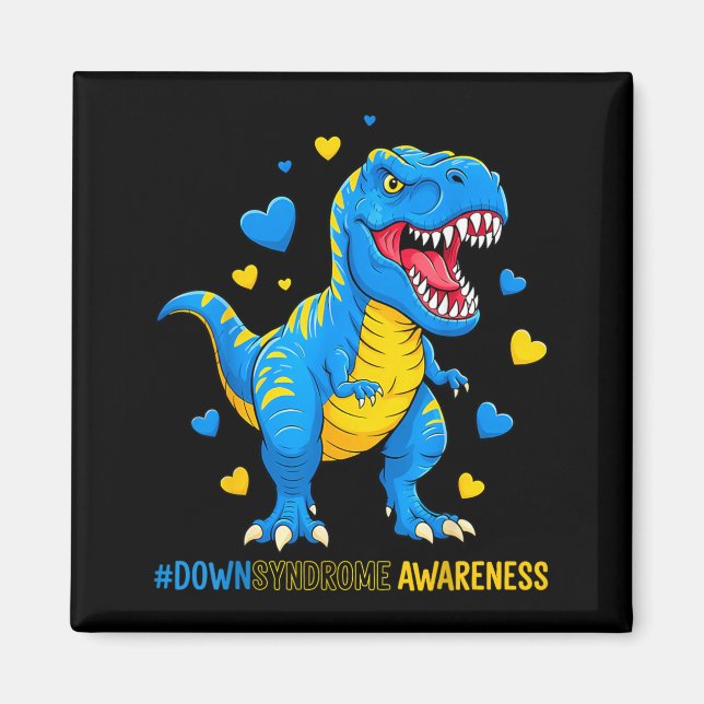 Down Right Awesome Dinosaur Down Syndrome Magnet (Front)