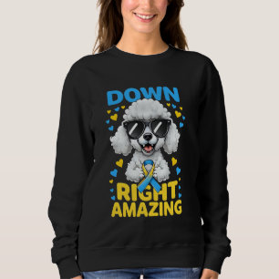 Down Right Awesome Poodle Puppy Dog Down Syndrome Sweatshirt