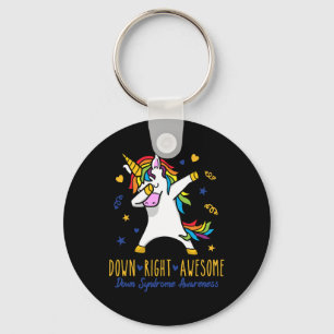 Down Right Awesome World Down Syndrome Awareness D Key Ring