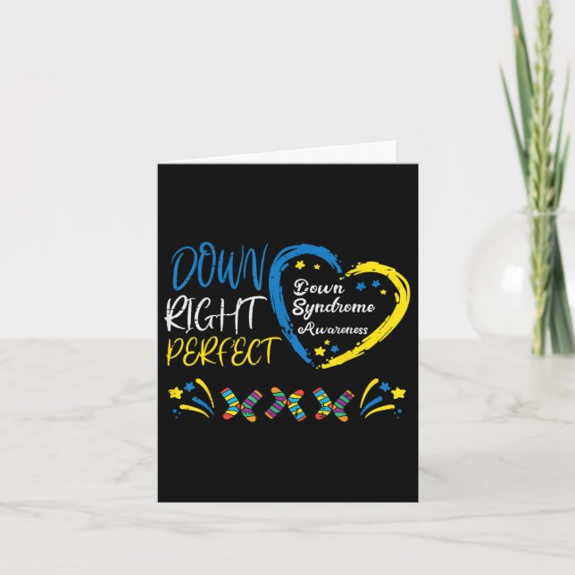 Down Right Perfect Down Syndrome Awareness Boys Gi Card (Front)