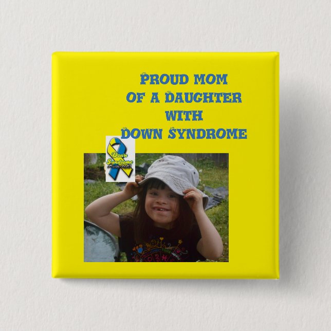 down syndrome awareness 15 cm square badge (Front)
