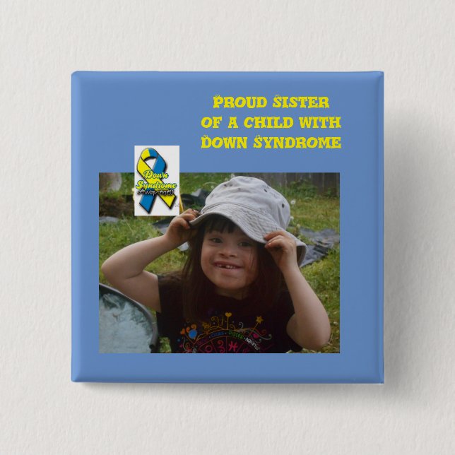 down syndrome awareness 15 cm square badge (Front)