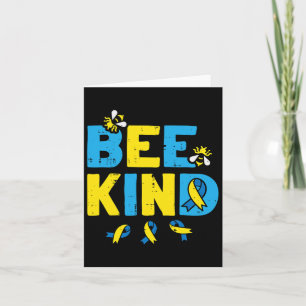 Down Syndrome Awareness Bee Kind Trisomy 21 Men Wo Card