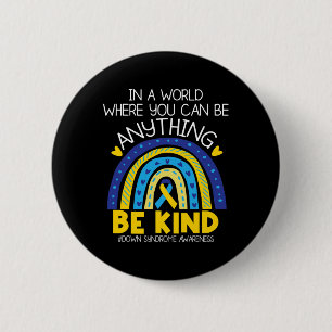 - Down Syndrome Awareness Blue Yellow Ribbon 6 Cm Round Badge