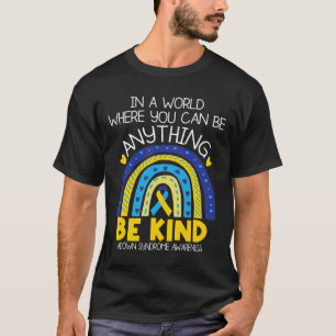 - Down Syndrome Awareness Blue Yellow Ribbon T-Shirt
