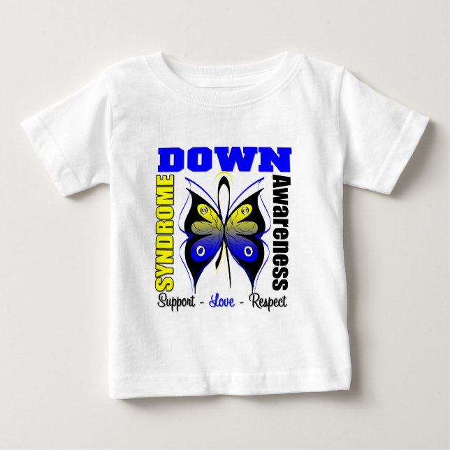 Down Syndrome Awareness Butterfly Baby T-Shirt (Front)