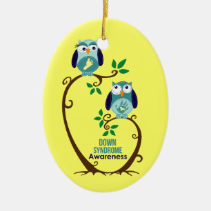 Down syndrome awareness ceramic tree decoration