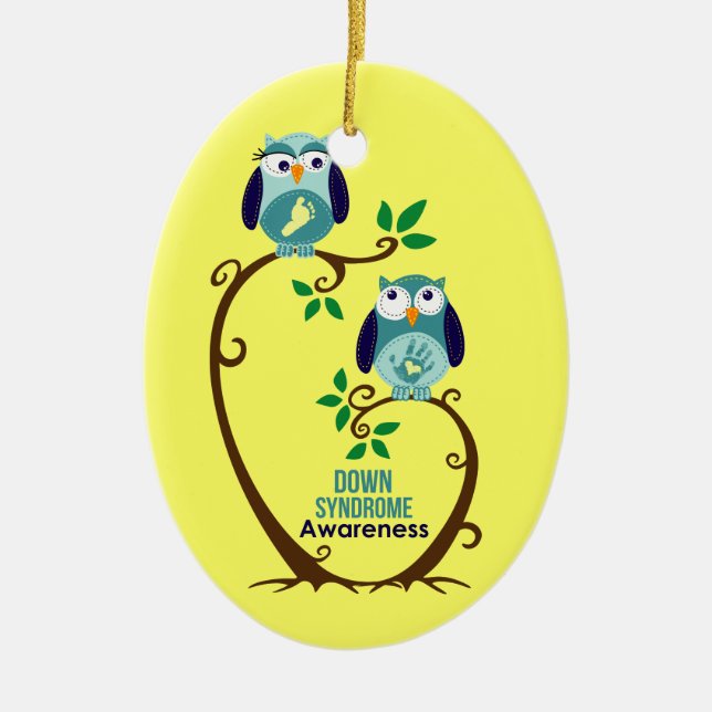 Down syndrome awareness ceramic tree decoration (Front)