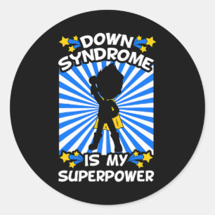 Down Syndrome Awareness Chromosome Superpower Gift Classic Round Sticker