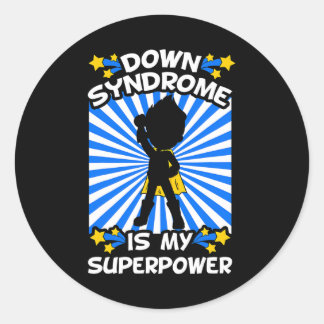Down Syndrome Awareness Chromosome Superpower Gift Classic Round Sticker