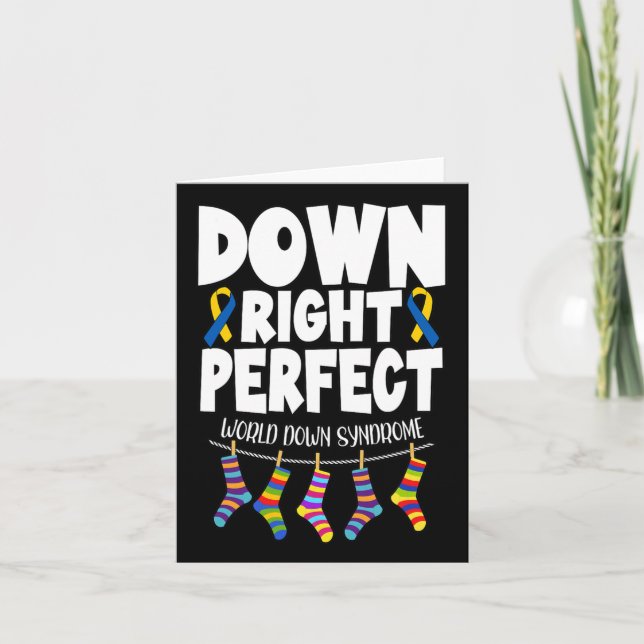 Down Syndrome Awareness Down Right Perfect 1  Card (Front)