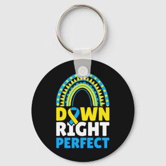 Down Syndrome Awareness Down Right Perfect 5  Key Ring