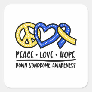 Down syndrome awareness, down syndrome square sticker