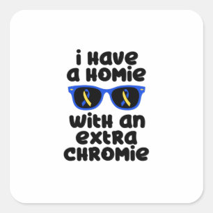 Down syndrome awareness, down syndrome, square sticker