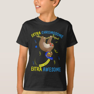 Down Syndrome Awareness Extra Awesome Sloth Gift T-Shirt