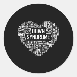 Down Syndrome Awareness Heart Gift Support Gifts  Classic Round Sticker