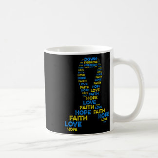 Down Syndrome Awareness Hope Faith Love Teal Ribbo Coffee Mug