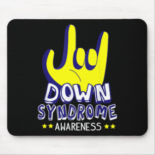 Down Syndrome Awareness I Love You ASL Hand Sign Mouse Pad