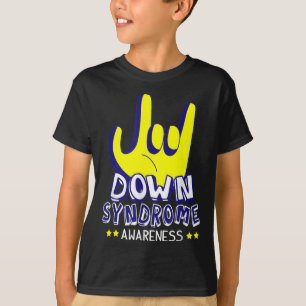 Down Syndrome Awareness I Love You ASL Hand Sign T-Shirt