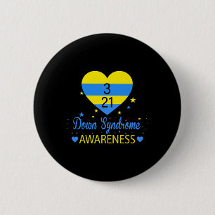 Down Syndrome Awareness March 21 Yellow Blue 1 6 Cm Round Badge