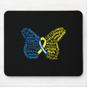 Down Syndrome Awareness Month Butterfly Word Cloud Mouse Pad