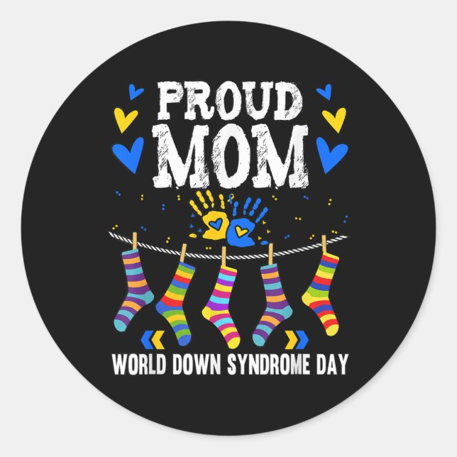 Down Syndrome Awareness Mum  Classic Round Sticker (Front)