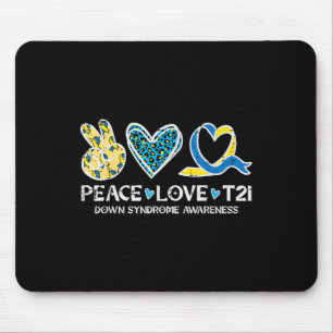 Down Syndrome Awareness Peace Love T21 Wdsd Women  Mouse Pad