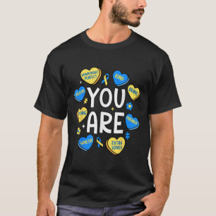 Down Syndrome Awareness Positive Candy Heart Cute T-Shirt