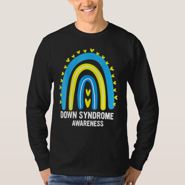Down Syndrome Awareness Rainbow T21 T-Shirt (Front)