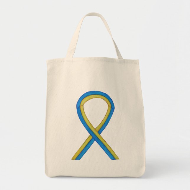 Down Syndrome Awareness Ribbon Art Tote Bag (Front)