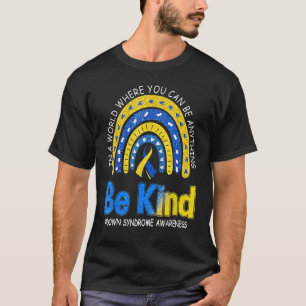Down Syndrome Awareness Ribbon Boho Rainbow Yellow T-Shirt