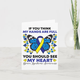Down Syndrome Awareness Ribbon Butterfly Mum Sped  Card