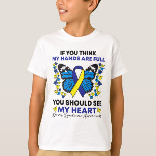 Down Syndrome Awareness Ribbon Butterfly Mum Sped  T-Shirt
