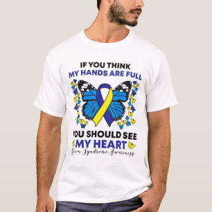 Down Syndrome Awareness Ribbon Butterfly Mum Sped  T-Shirt
