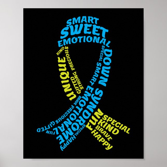 Down Syndrome Awareness Ribbon Special Education Poster (Front)