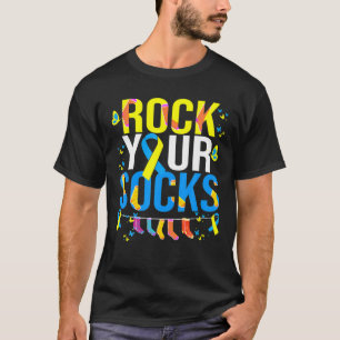 Down Syndrome Awareness Rock Your Socks Trisomy 21 T-Shirt