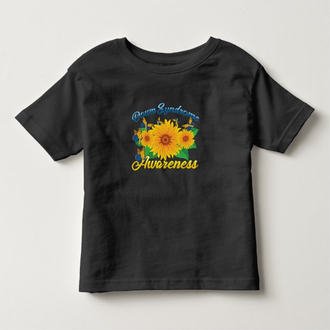 Down Syndrome Awareness Sunflower Butterfly Gift Toddler T-Shirt (Front)