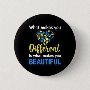 Down syndrome awareness support world down syndrom 6 cm round badge