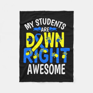 Down Syndrome Awareness T21 Day Women Teacher Fleece Blanket