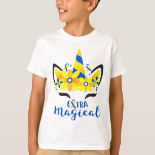 Down Syndrome Awareness Unicorn Girl Mum Extra Mag T-Shirt