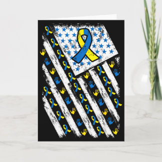 Down Syndrome Awareness Usa American Flag Men Wome Card