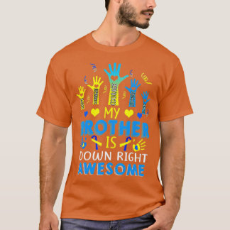 Down Syndrome Brother Sibling Gifts Down Right Awe T-Shirt