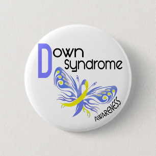 Down Syndrome BUTTERFLY 3.1 6 Cm Round Badge