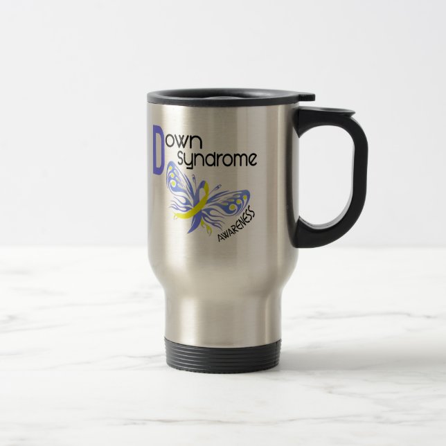 Down Syndrome BUTTERFLY 3.1 Travel Mug (Right)
