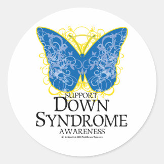 Down Syndrome Butterfly Classic Round Sticker