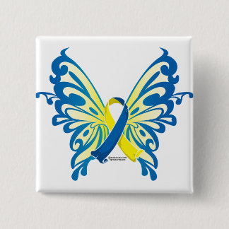 Down Syndrome Butterfly Ribbon 15 Cm Square Badge