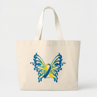 Down Syndrome Butterfly Ribbon Large Tote Bag