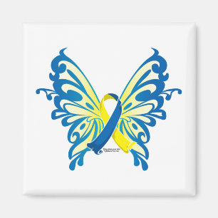 Down Syndrome Butterfly Ribbon Magnet