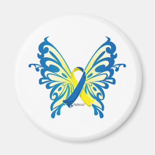 Down Syndrome Butterfly Ribbon Magnet